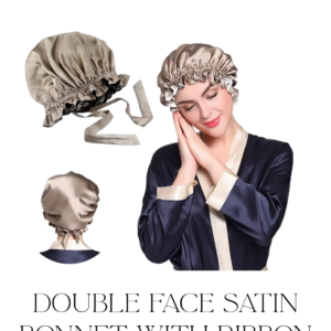Double face bonnet with ribbon (2 layers)
